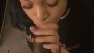 Spit Ebony Couple Ebony Deepthroat Big Dick BBC GIF